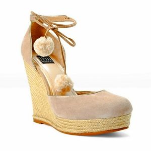 WHBM Pom Pom Espadrille Wedge